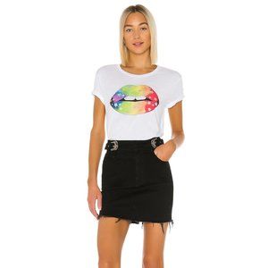 CHASER White "RAINBOW LIPS" Tee - NWT